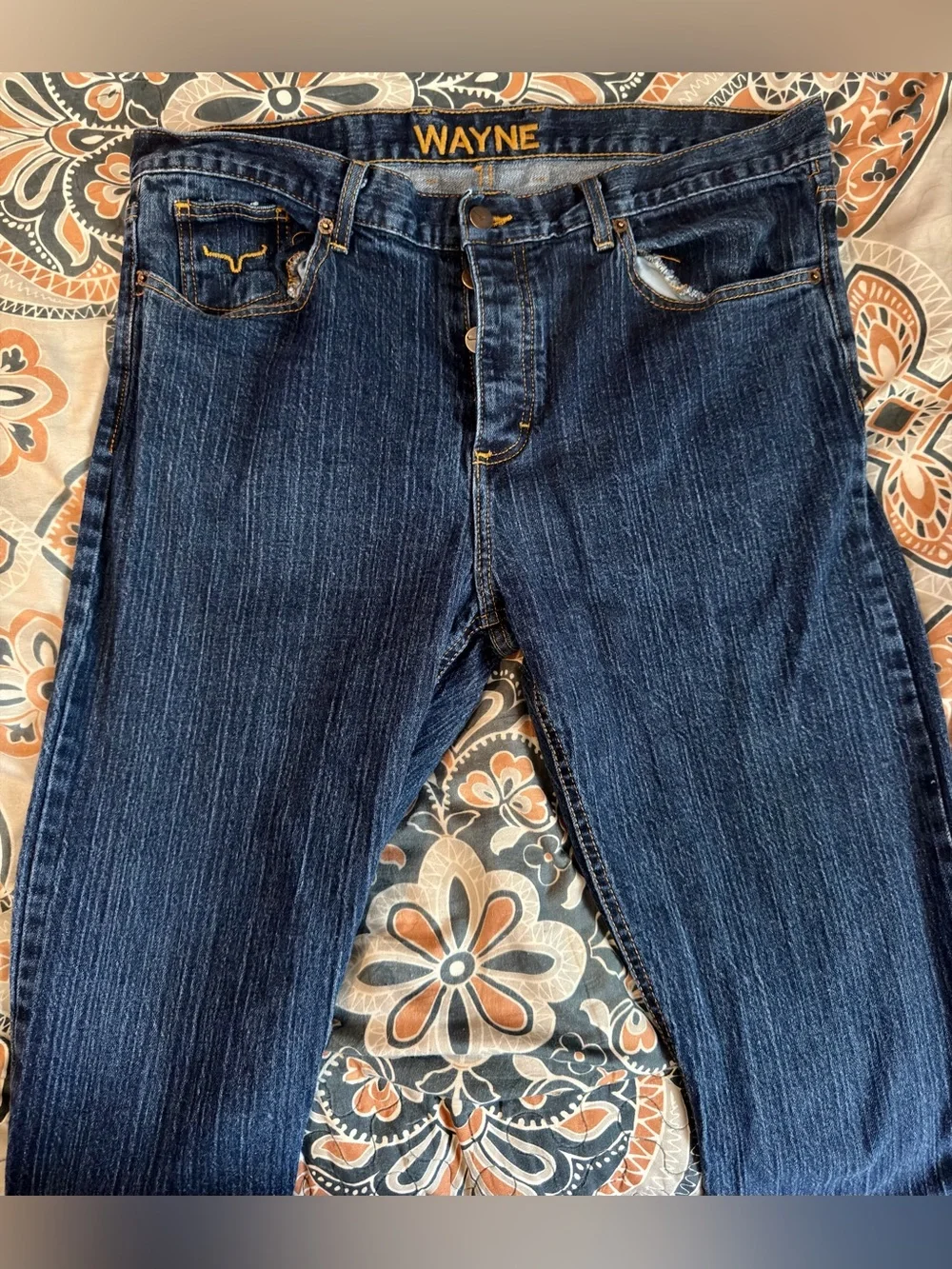 Pre-owned mens kimes ranch jeans (WAYNE) slim fit,low rise SIZE 36x36 no flaws